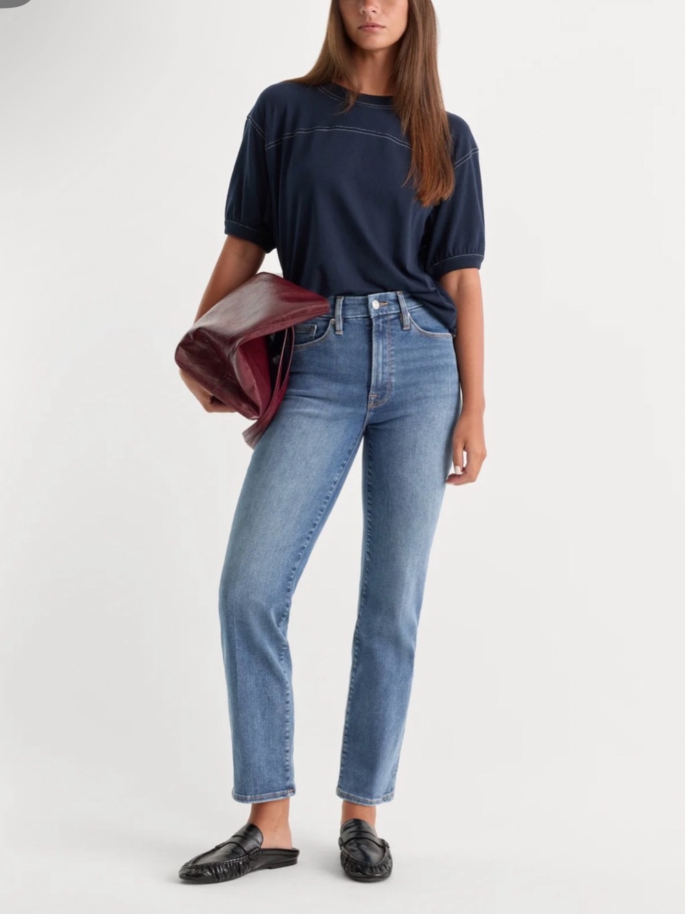 NWT Good American Always Fits Good Legs Straight Jeans